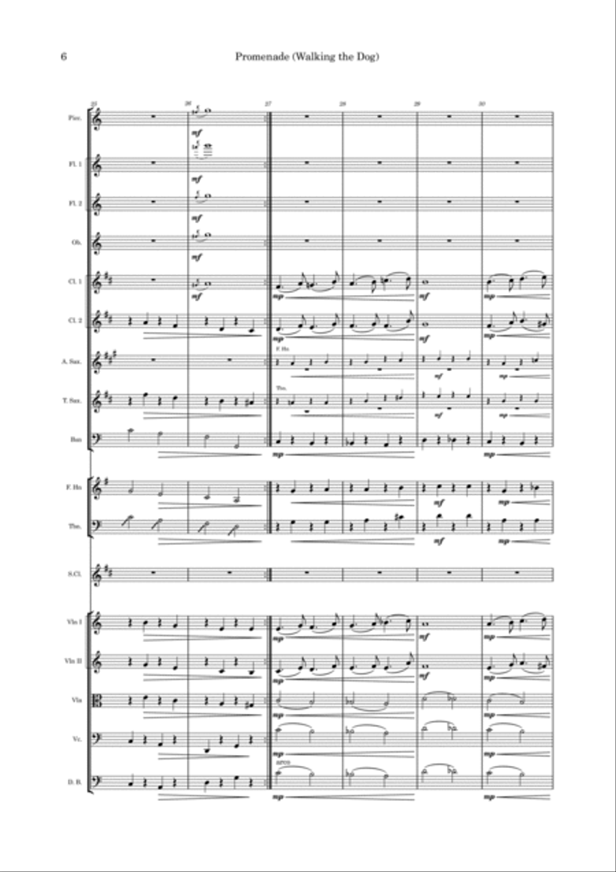 Promenade (Walking The Dog) Chamber Orchestra scores gallery preview page 6