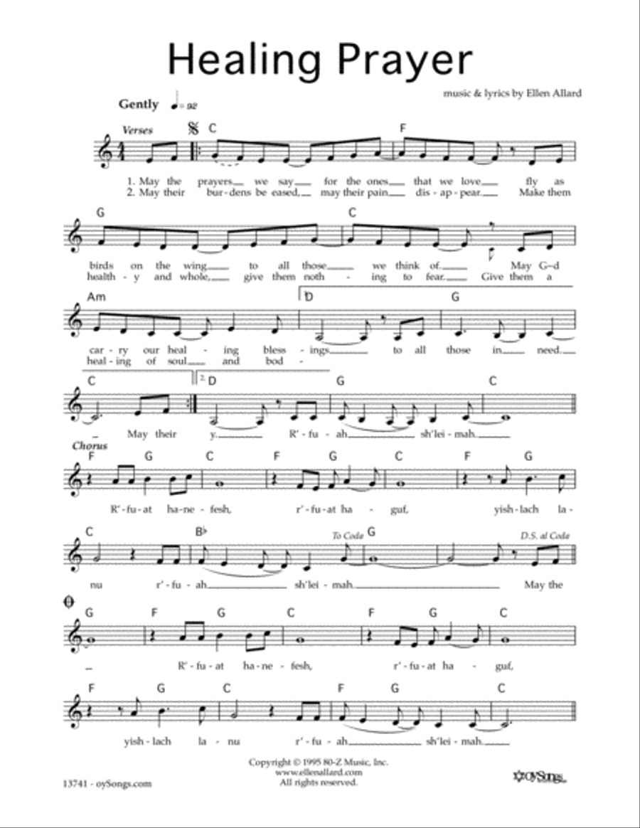 Healing Prayer Piano scores gallery preview page 1