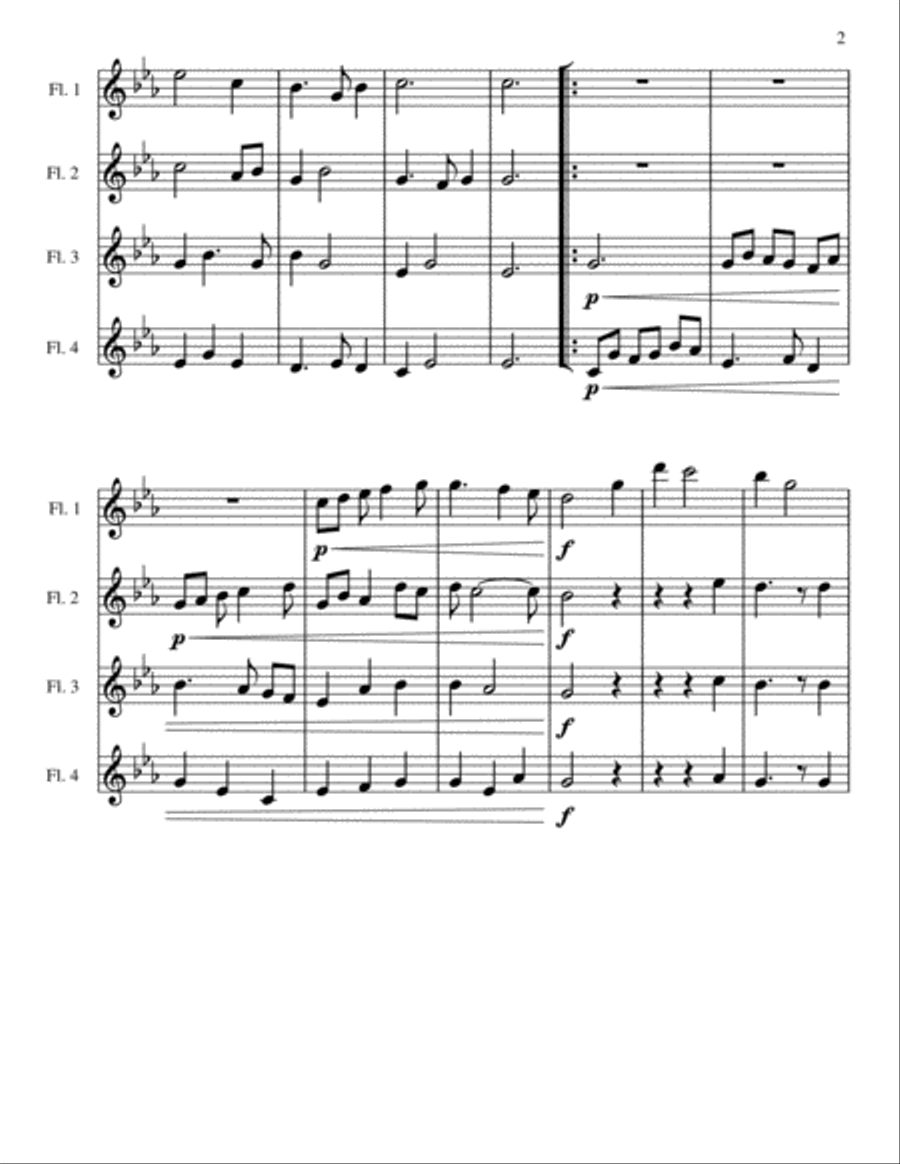 A Melody in Autumn (Flute Quartet) Flute Quartet scores gallery preview page 2