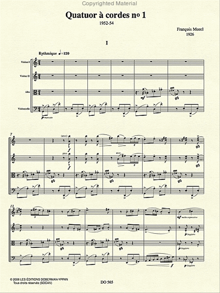 Quatuor à cordes no 1 String Quartet scores gallery preview page 2