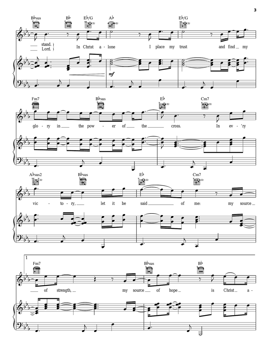 In Christ Alone Piano, Vocal, Guitar scores gallery preview page 3