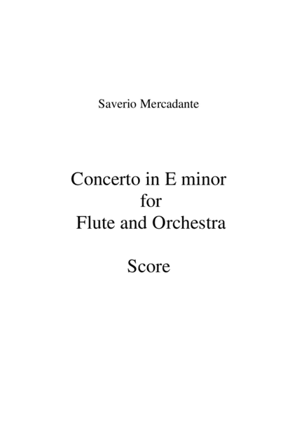 Mercadante - Concerto in Eminor for Flute and String Orchestra image number null