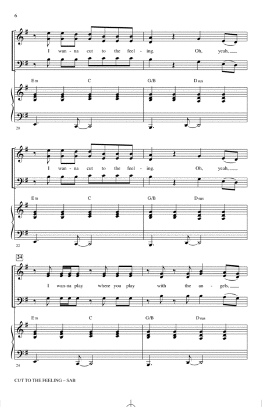 Cut To The Feeling 3-Part scores gallery preview page 4