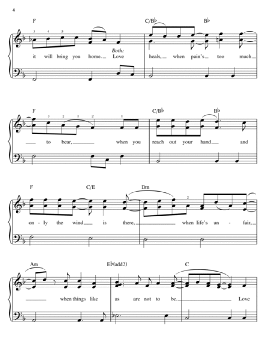 Love Heals Easy Piano scores gallery preview page 4