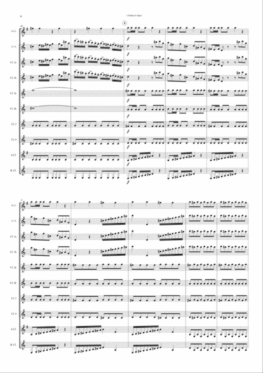 Rossini L’Italiana in Algeri (The Italian Girl in Algiers) – Sinfonia (Ouverture) for Clarinet C Woodwind Ensemble scores gallery preview page 6