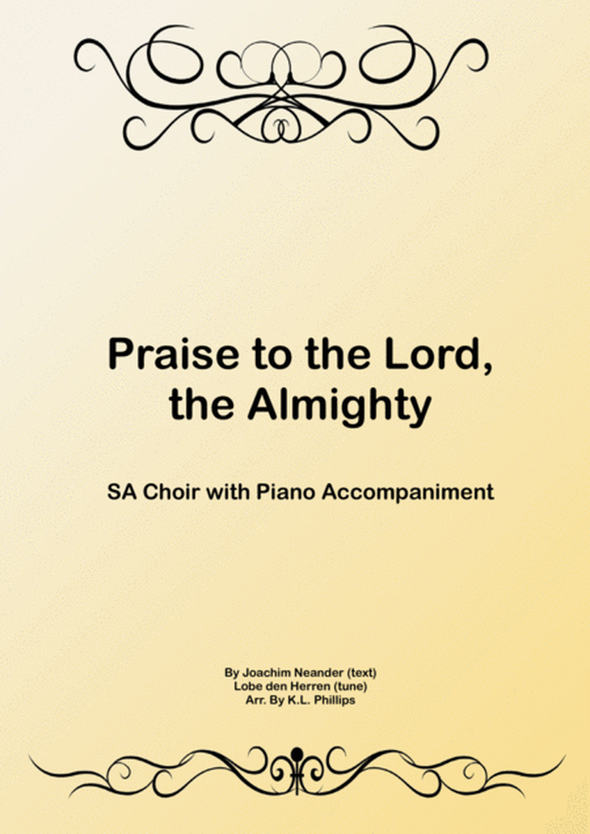 Praise to the Lord, the Almighty - SA Choir with Piano Accompaniment image number null