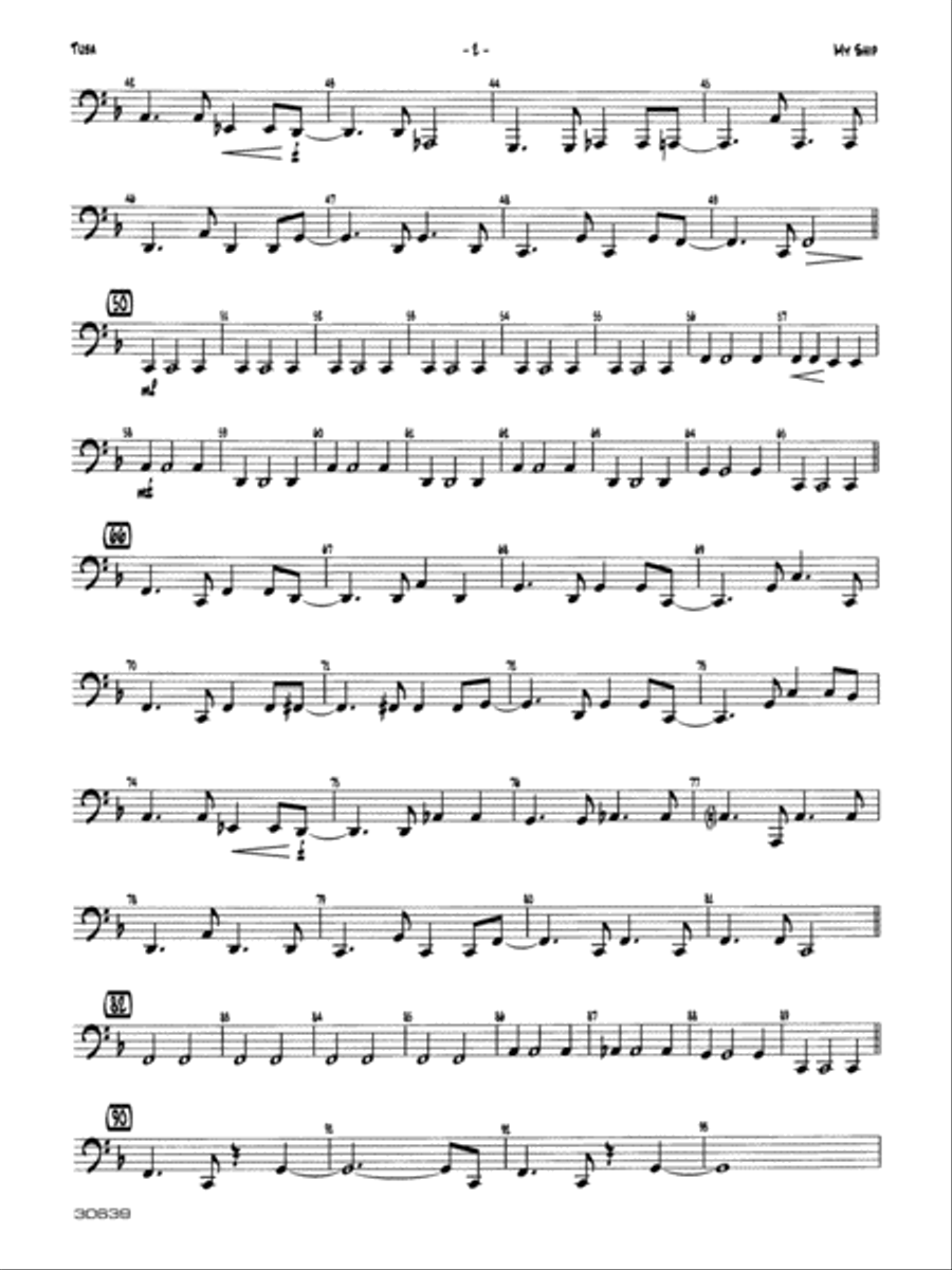 My Ship: Tuba My Ship: Tuba Jazz Ensemble scores gallery preview page 2