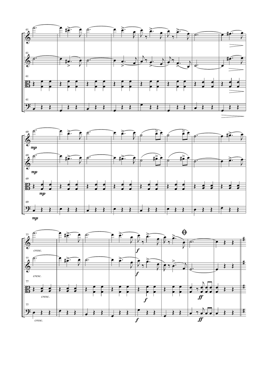 Wiener Blut for String Quartet String Quartet scores gallery preview page 4