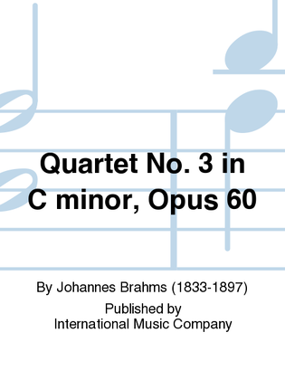 Book cover for Quartet No. 3 In C Minor, Opus 60