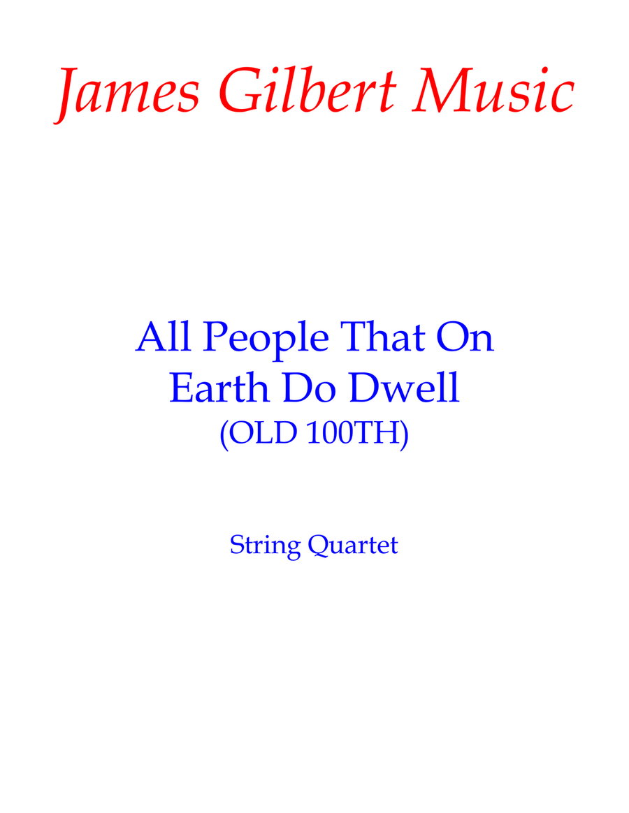 All People That On Earth Do Dwell (OLD 100TH) String Quartet scores gallery preview page 1