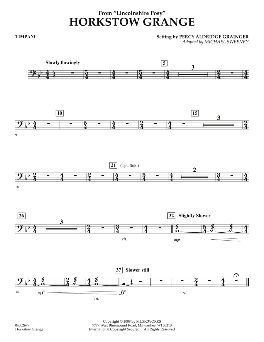 Horkstow Grange - Timpani Concert Band scores gallery preview page 1