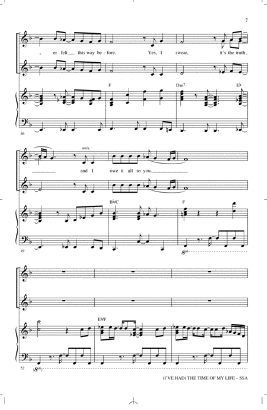 (I've Had) The Time Of My Life (arr. Mac Huff) SSA scores gallery preview page 6