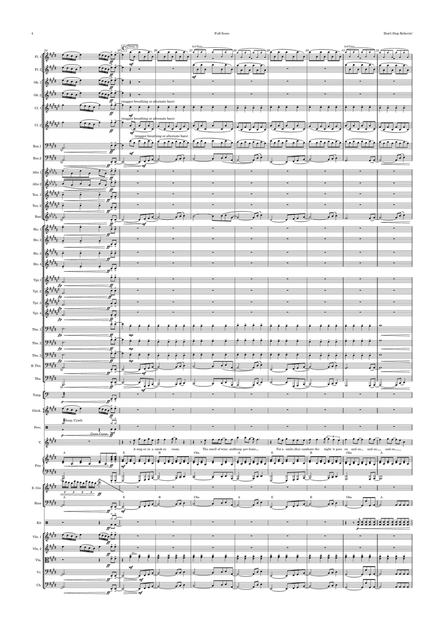 Don't Stop Believin' Full Orchestra scores gallery preview page 4