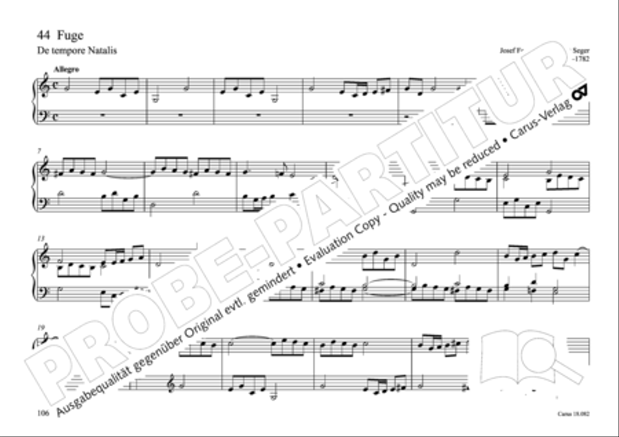 Pastoral music for organ, vol. 2: Germany, Bohemia, Austria, South Tyrol Organ Solo scores gallery preview page 107