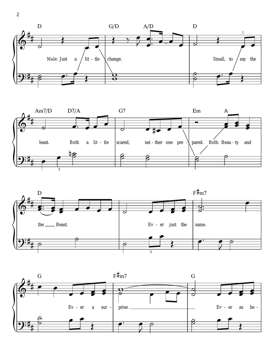 Beauty And The Beast Easy Piano scores gallery preview page 2