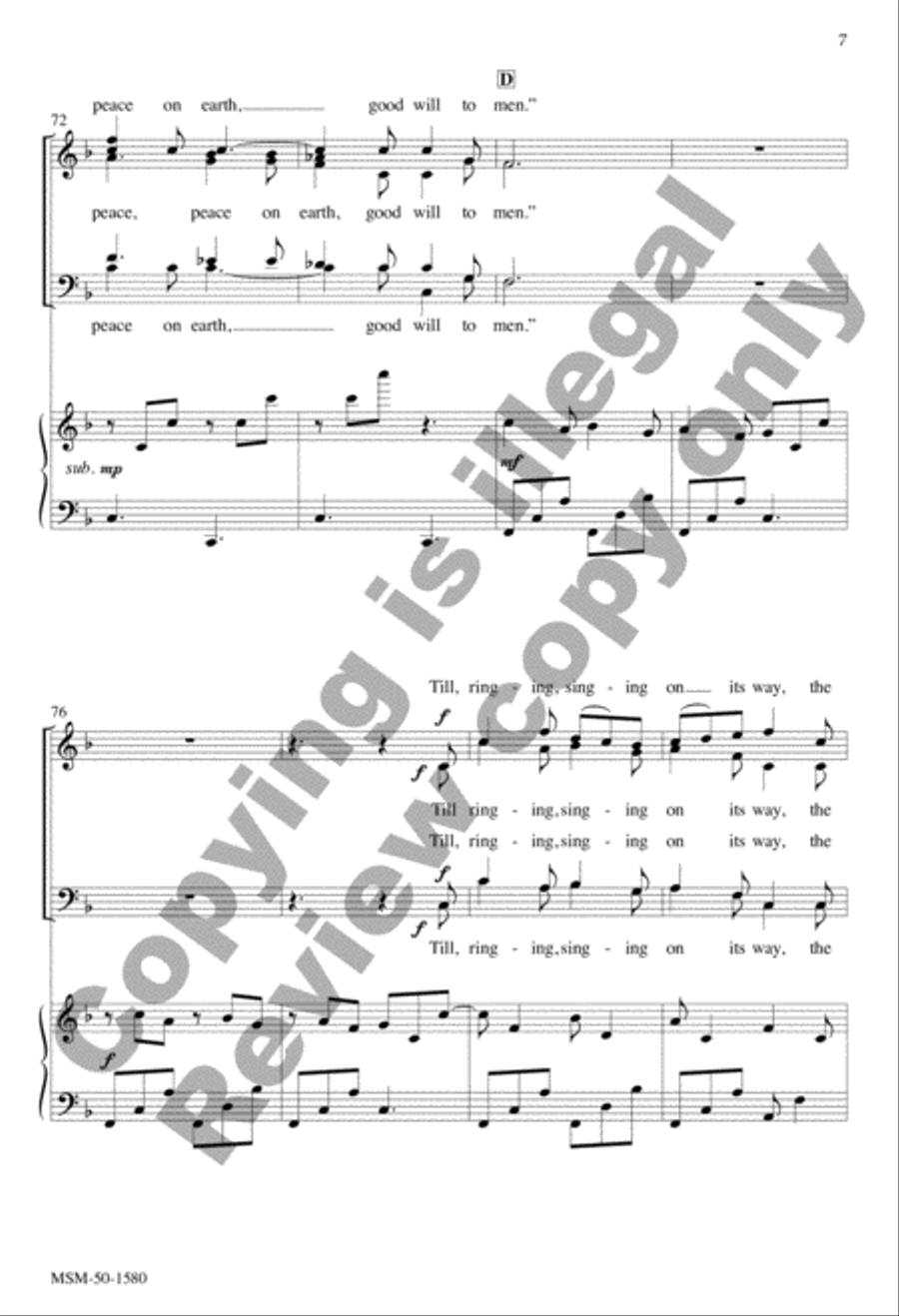 I Heard the Bells on Christmas Day 4-Part scores gallery preview page 7