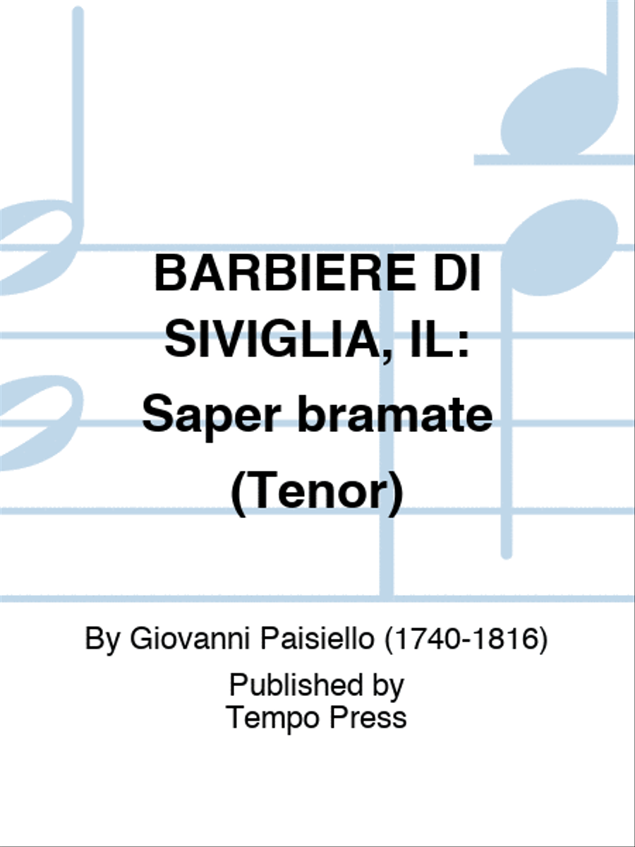 BARBIERE DI SIVIGLIA, IL: Saper bramate (Tenor) Score scores gallery preview page 1