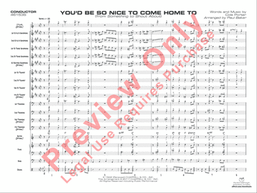 You'd Be So Nice to Come Home To Jazz Ensemble scores gallery preview page 4