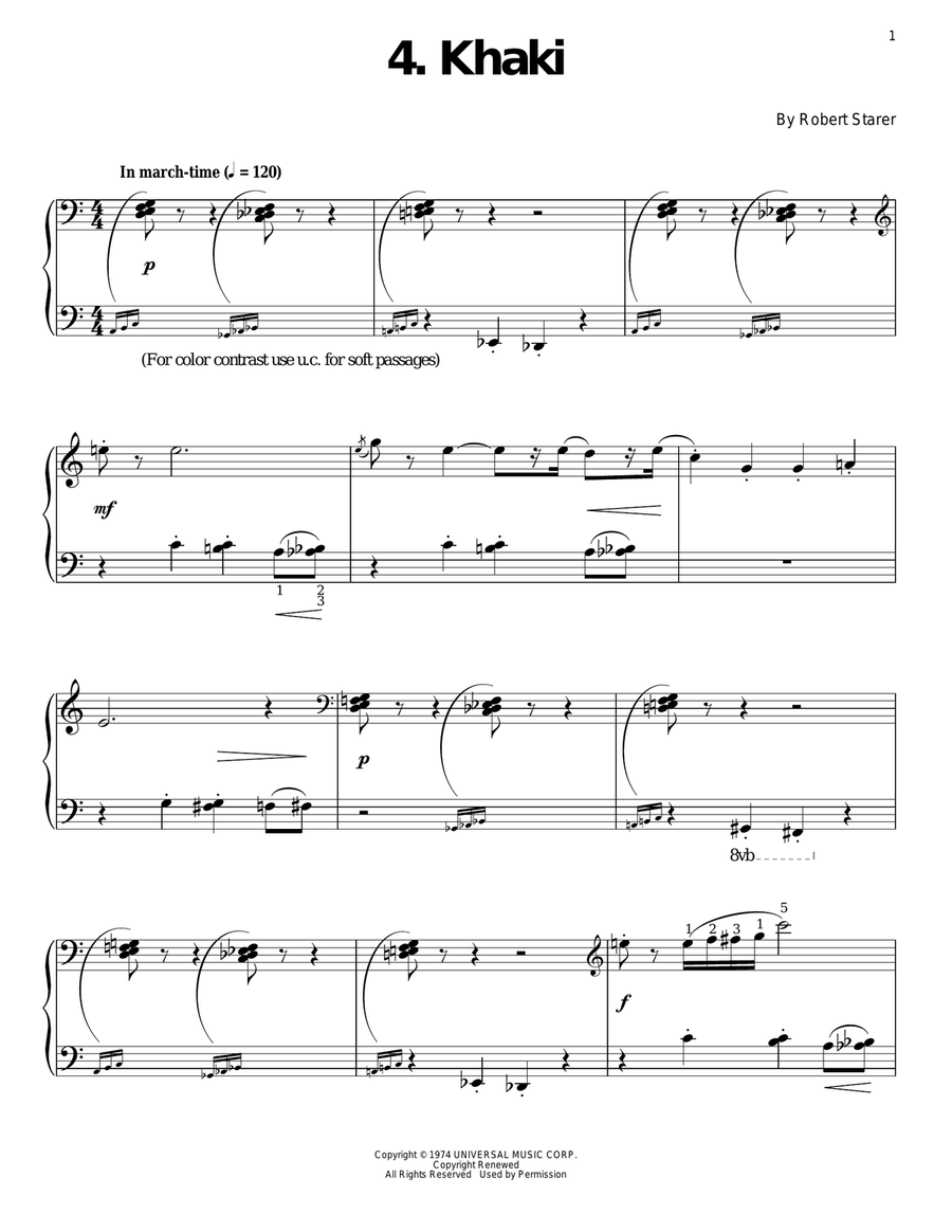 Khaki Khaki Piano Solo scores gallery preview page 1