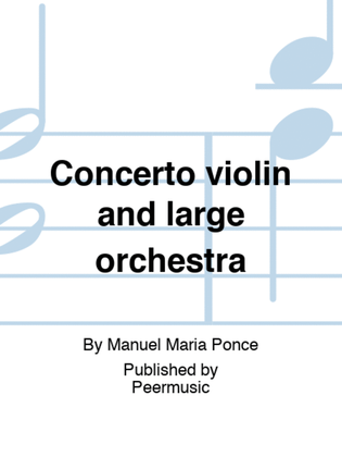 Book cover for Concerto violin and large orchestra