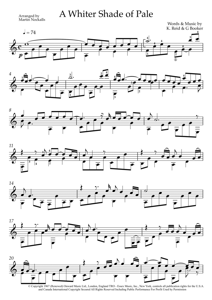A Whiter Shade Of Pale A Whiter Shade Of Pale Acoustic Guitar scores gallery preview page 1