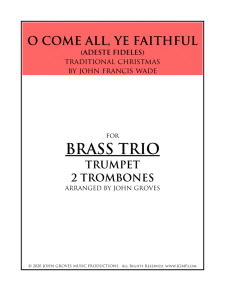 O Come, All Ye Faithful - Trumpet, 2 Trombone (Brass Trio) image number null