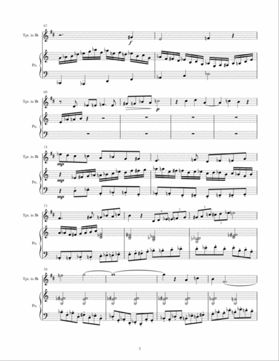Rhetorical Flirt For piano and trumpet Trumpet Duet scores gallery preview page 5