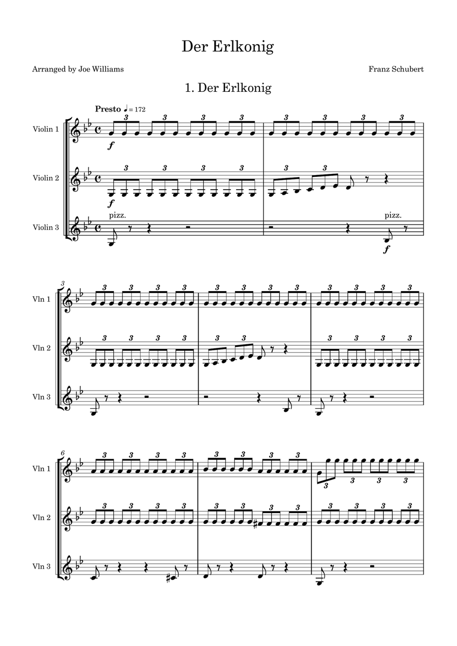 Der Erlkonig String Trio scores gallery preview page 1