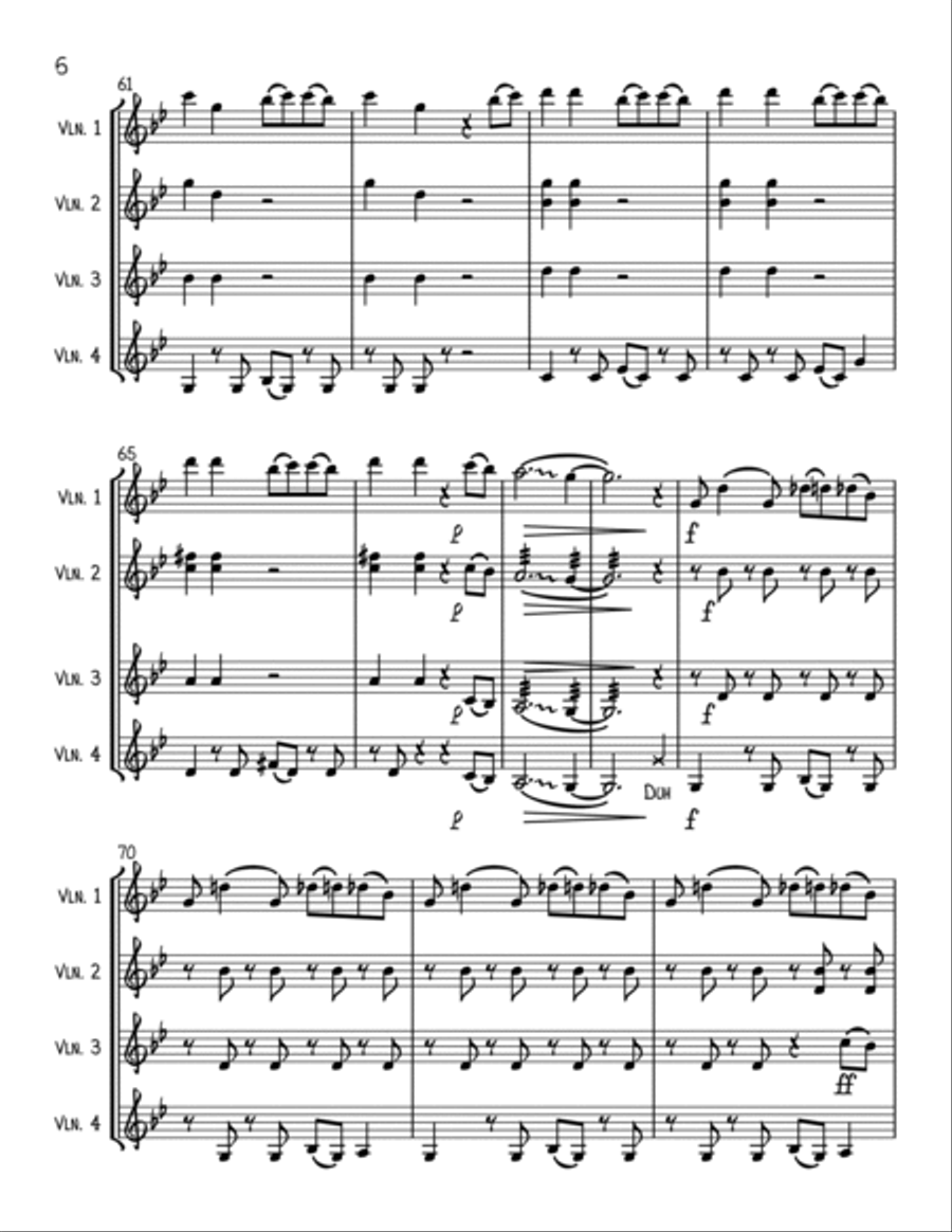 Bad Guy String Quartet scores gallery preview page 6