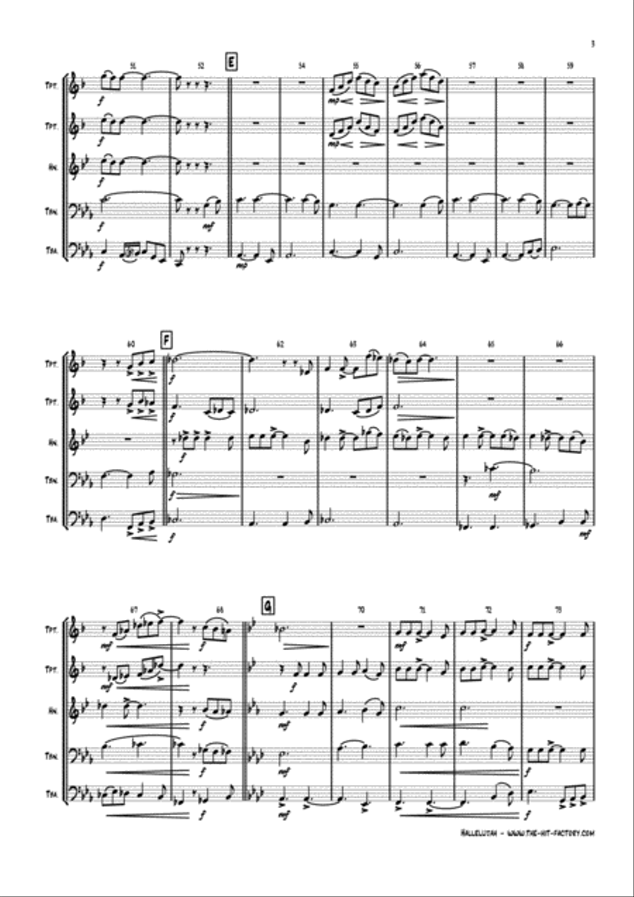 Hallelujah Euphonium scores gallery preview page 3