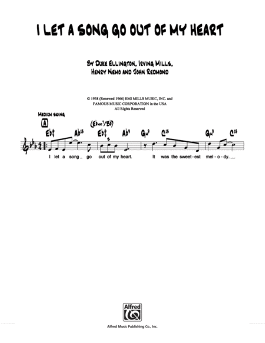 I Let A Song Go Out Of My Heart School and Community scores gallery preview page 1