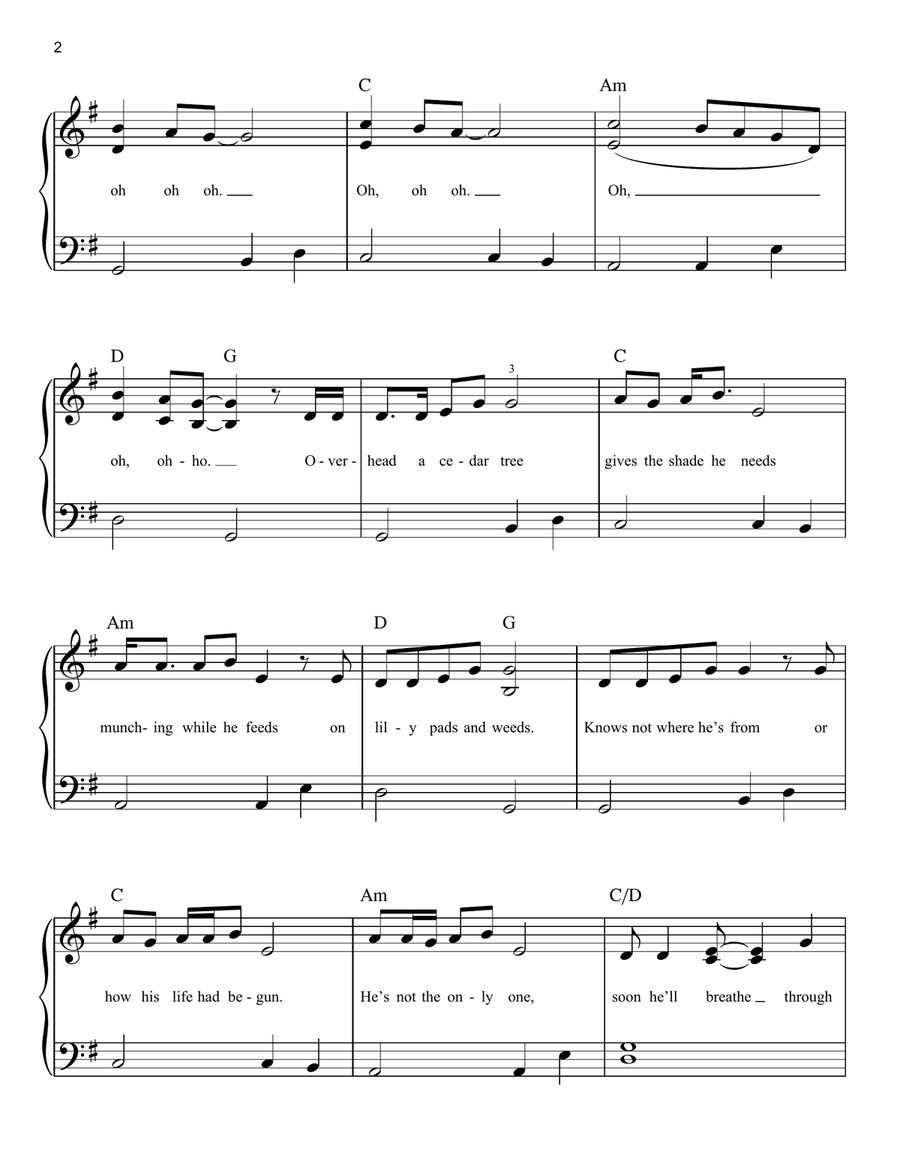 Pollywog In A Bog Easy Piano scores gallery preview page 2
