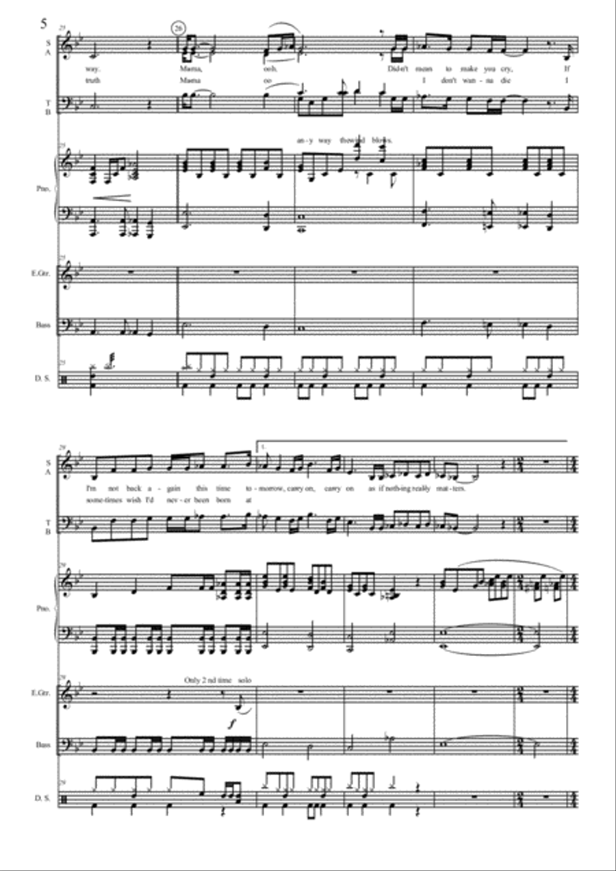 Bohemian Rhapsody Choir scores gallery preview page 5