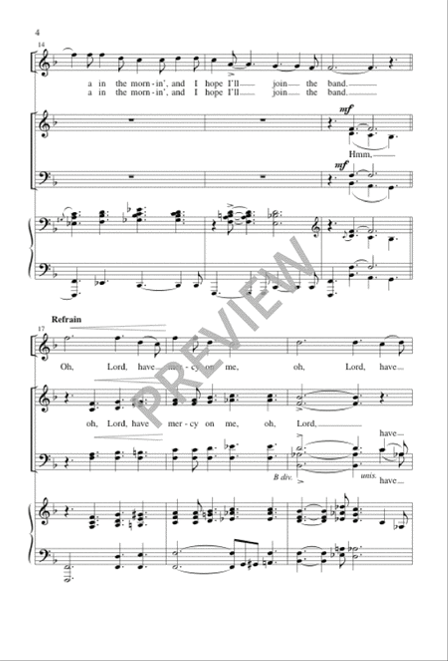 Ride Up in the Chariot 4-Part scores gallery preview page 4