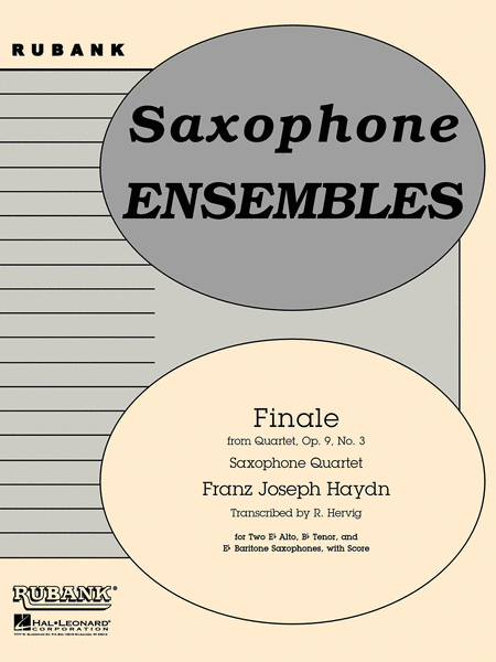 Finale from Quartet Op. 9 No. 3 - Saxophone Quartets With Score