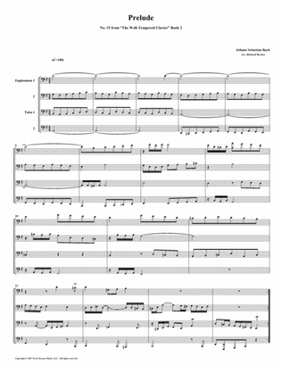 Prelude 15 from Well-Tempered Clavier, Book 2 (Euphonium-Tuba Quartet)