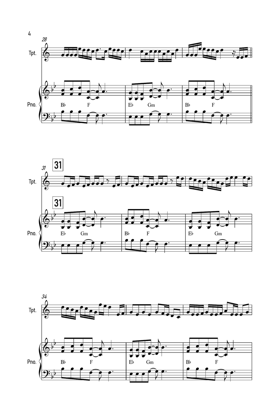 Mood Trumpet Solo scores gallery preview page 4