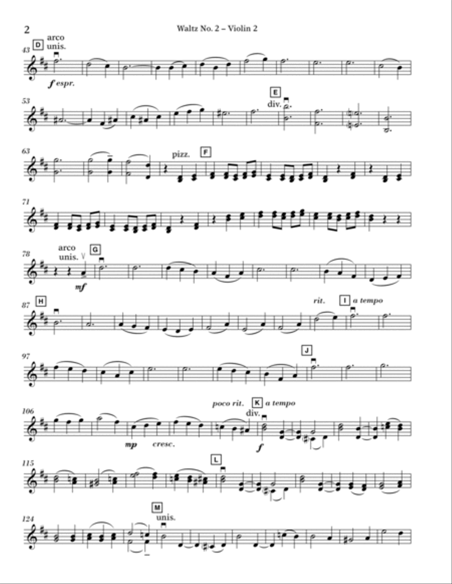 Waltz No. 2 Violin 2 by Dmitri Shostakovich Violin Digital