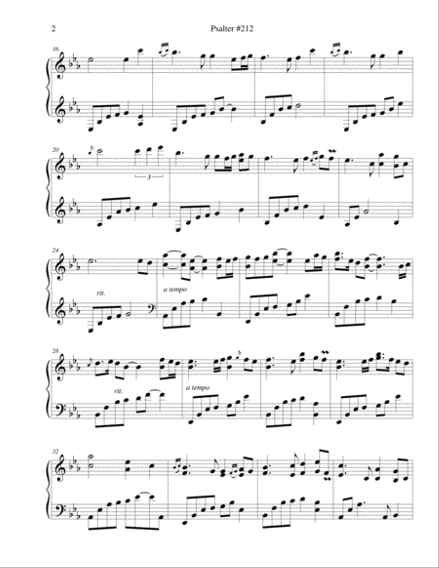 Auld Lang Syne (Psalter #212) Piano Solo scores gallery preview page 2