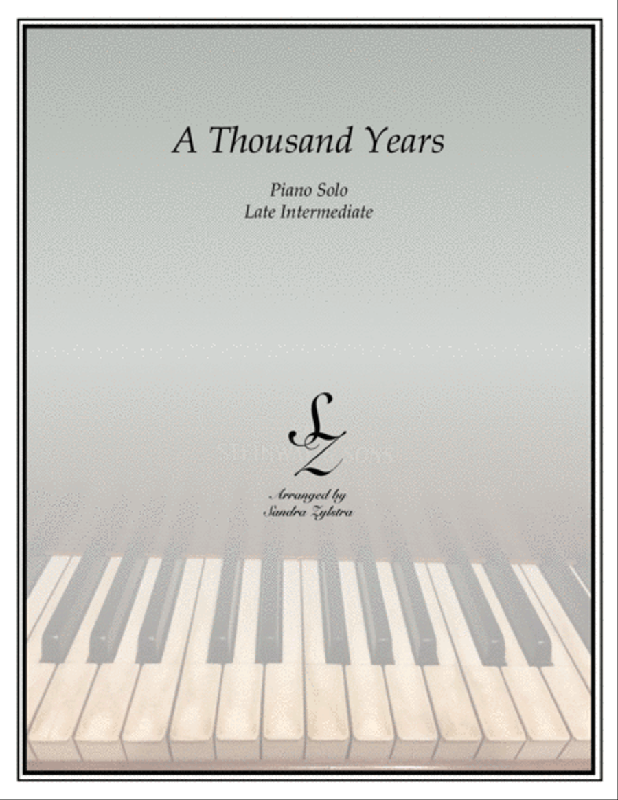 A Thousand Years Piano Solo scores gallery preview page 1