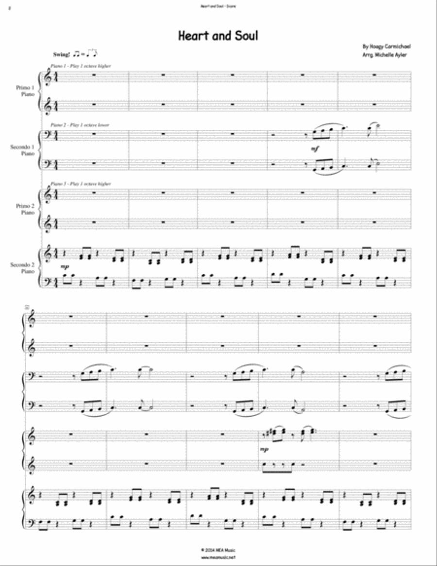 Heart And Soul Heart And Soul Piano Quartet scores gallery preview page 2
