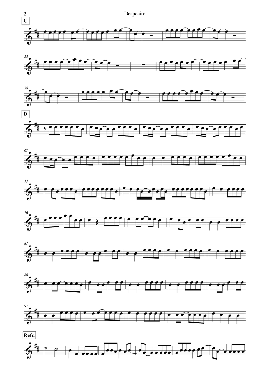 Despacito Violin Solo scores gallery preview page 2