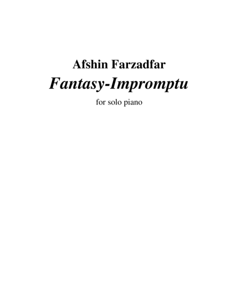 Fantasy-Impromptu for solo piano