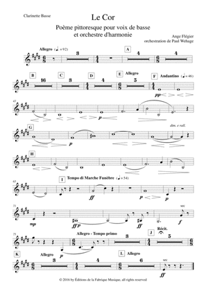 Ange Flégier: Le Cor for bass voice and concert band, bass clarinet part