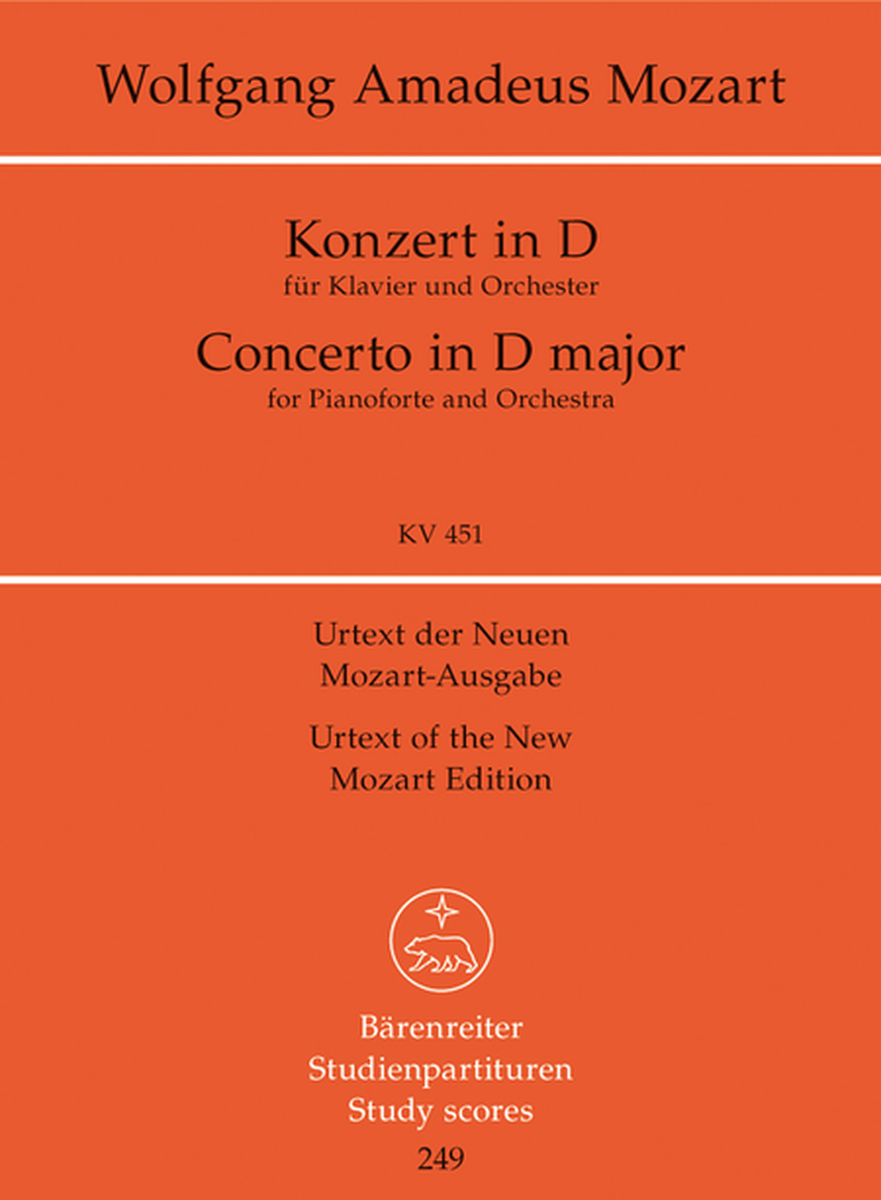 Piano Concerto D major, KV 451