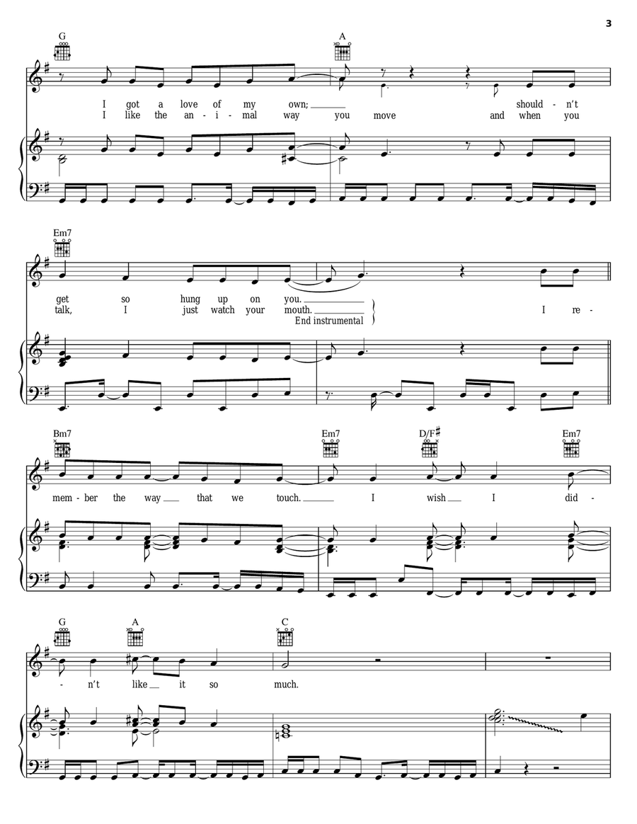 So Emotional Piano, Vocal, Guitar scores gallery preview page 3