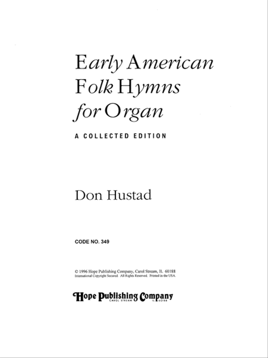 Early American Folk Hymns for Organ-Digital Download Organ scores gallery preview page 3
