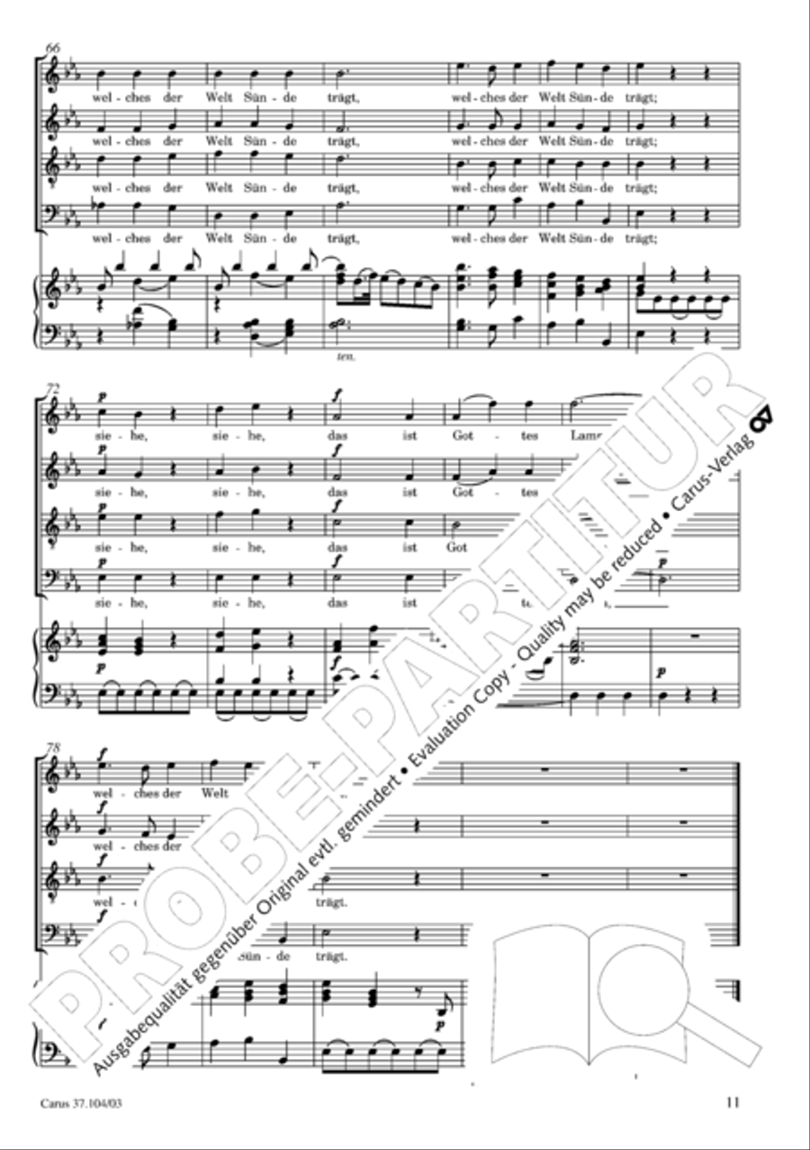 Ein Lammlein geht und tragt die Schuld 4-Part scores gallery preview page 12