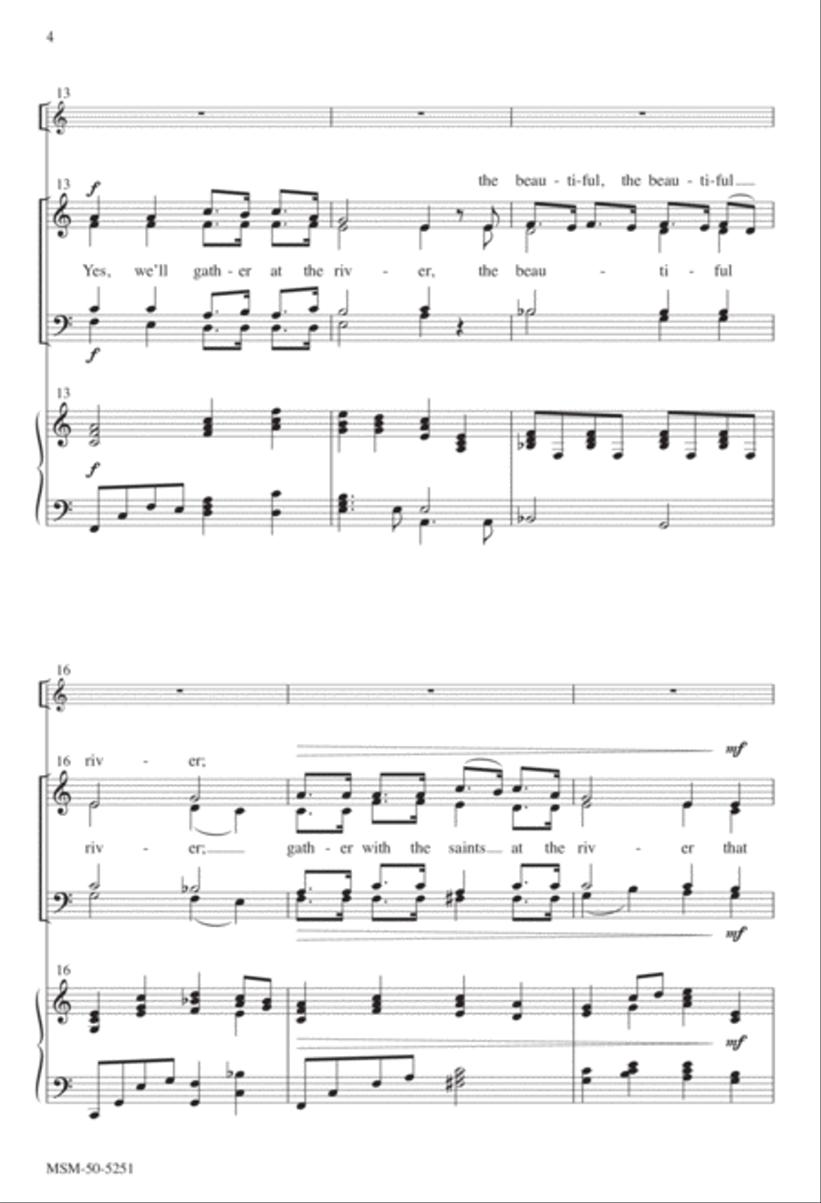 Shall We Gather at the River 4-Part scores gallery preview page 4