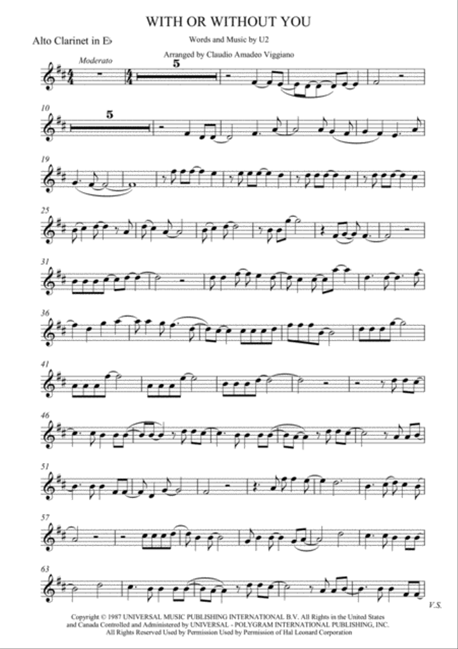 With Or Without You Woodwind Quartet scores gallery preview page 6